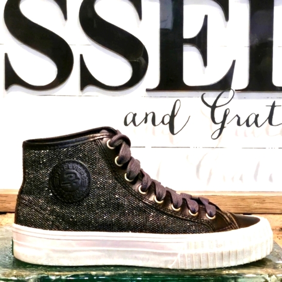 P.F. Flyer Center Hi Sneakers Grey Wmn 6.5 | Mn 5 - Picture 1 of 7